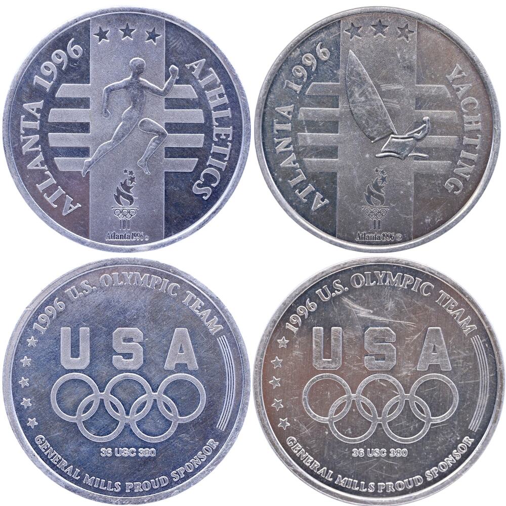 USA Olympics Atlanta 1996 General Mills Athletics & Yachting Coins [Set of 2]